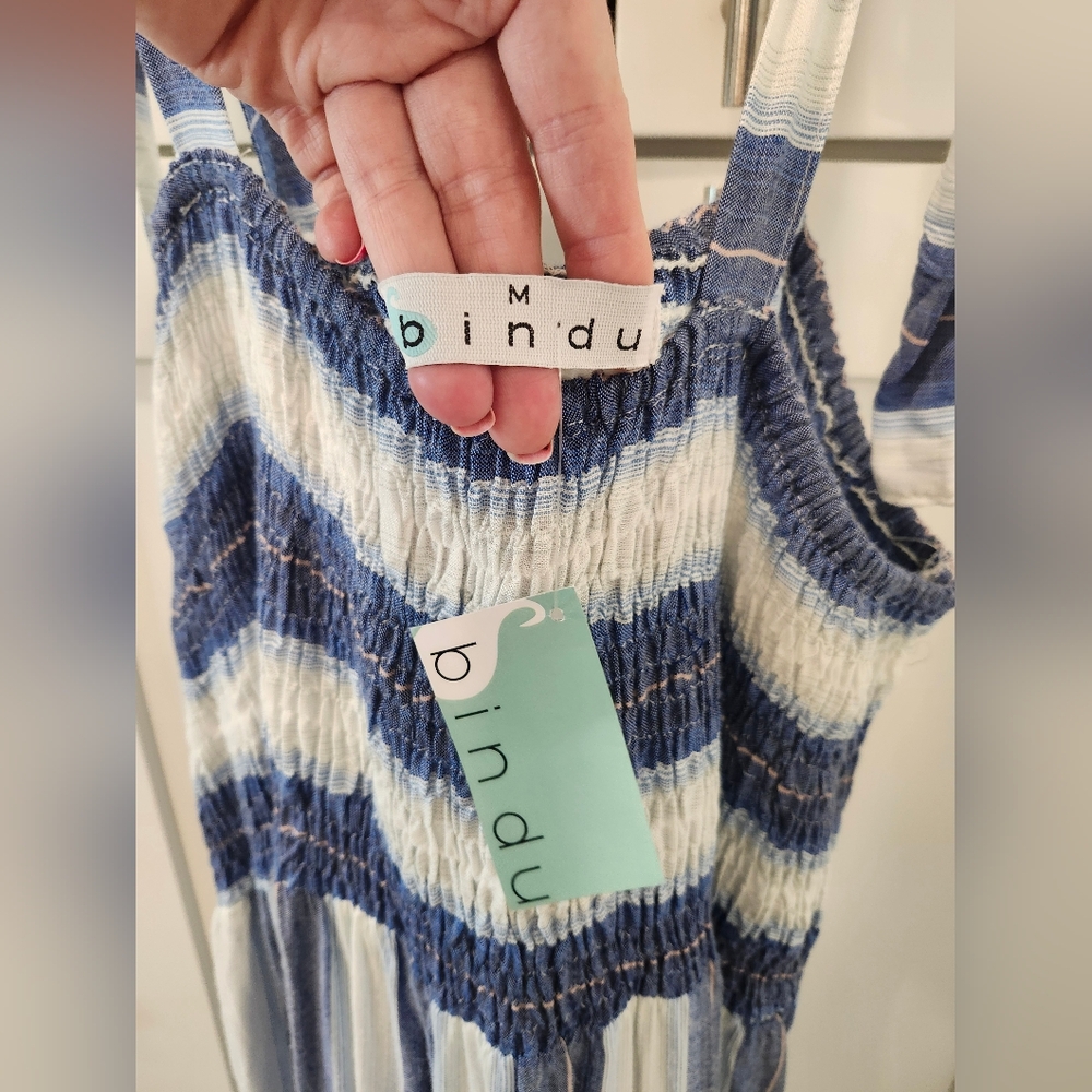 Bindu Marina Maxi Dress - Blue Stripes - Picture 5 of 7